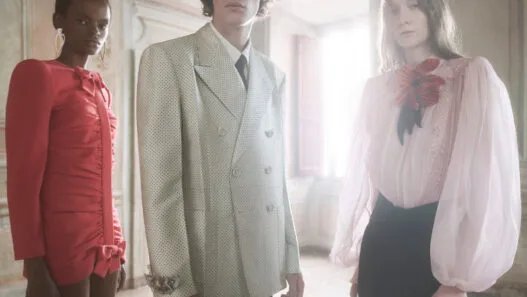 Valentino “Fireflies” campaign visual showing dreamy, cinematic lighting and romantic silhouettes.