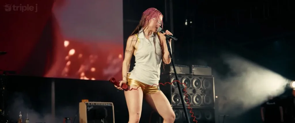 Wet Leg perform 'CPR' live at Laneway Festival 2026 on the lands of the Gadigal people in Sydney.
