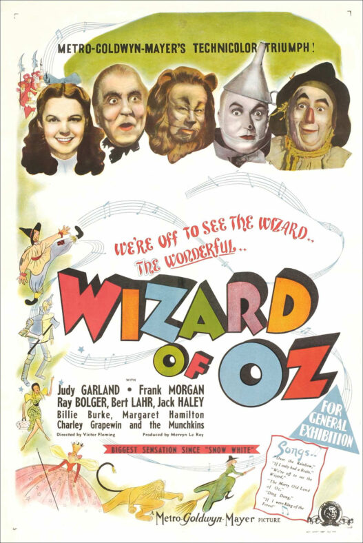 The Wizard of Oz 1939 film poster featuring Dorothy and her companions