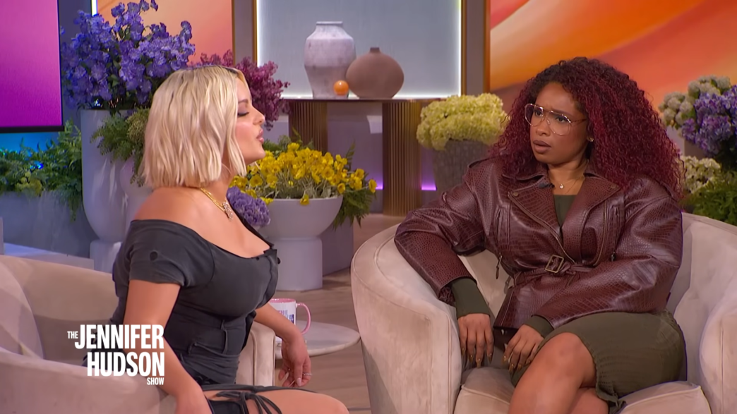 Bebe Rexha chatting with Jennifer Hudson before delivering a surprise a cappella opera moment.