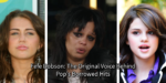 Collage featuring Fefe Dobson in the center with Miley Cyrus on the left and Selena Gomez on the right, highlighting her influence on pop hits later recorded by other artists.
