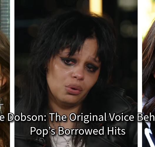 Collage featuring Fefe Dobson in the center with Miley Cyrus on the left and Selena Gomez on the right, highlighting her influence on pop hits later recorded by other artists.