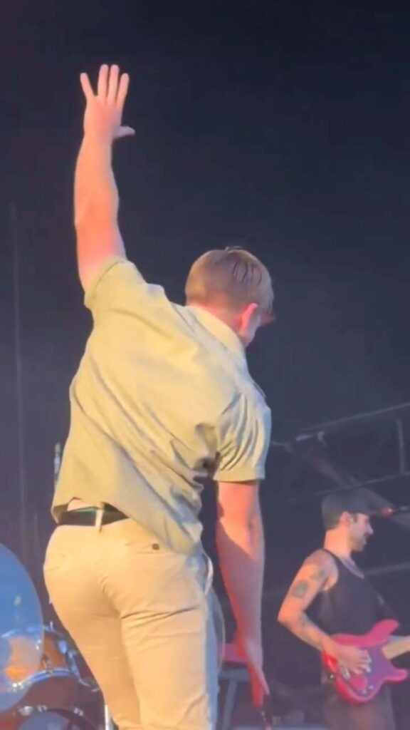 Robert Irwin dancing butt shot as “Khaki Sally” during Role Model’s Laneway Festival set