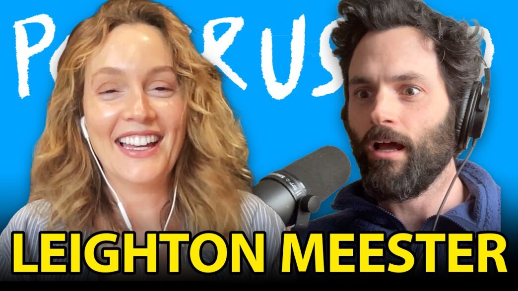 Leighton Meester and Penn Badgley reunite for the final episode of Podcrushed.