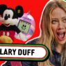 Hilary Duff appearing on LADbible’s Swipe Stuff reacting to ASMR, Guinness, and retro items