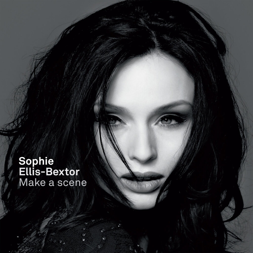 Minimal black-and-white portrait of Sophie Ellis-Bextor from the Make a Scene album artwork