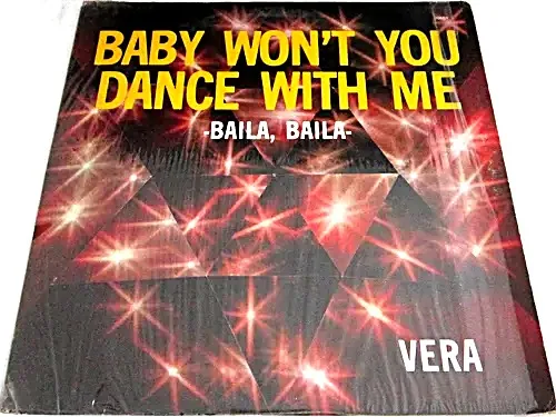 Vera Baby Won’t You Dance With Me Baila Baila single cover featuring starburst disco design