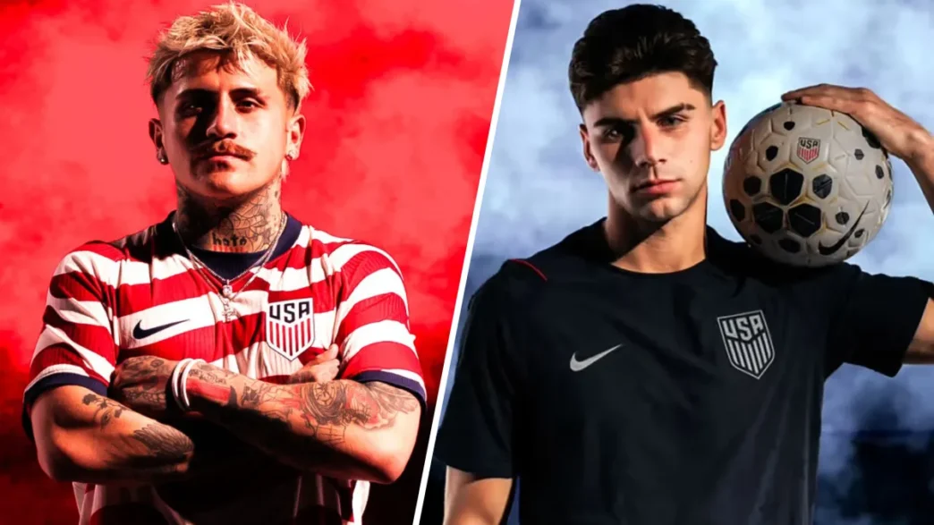 Matt Freese unveiling the 2026 U.S. Soccer Stars & Stripes World Cup jersey on NBC’s TODAY.