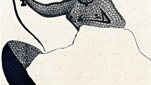 Ancient Roman mosaic depicting a female gladiator fighting a leopard.