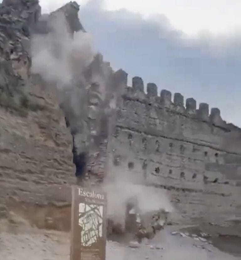 Watch the Shocking Moment a Historic Escalona Castle Tower Suddenly Collapses in Spain