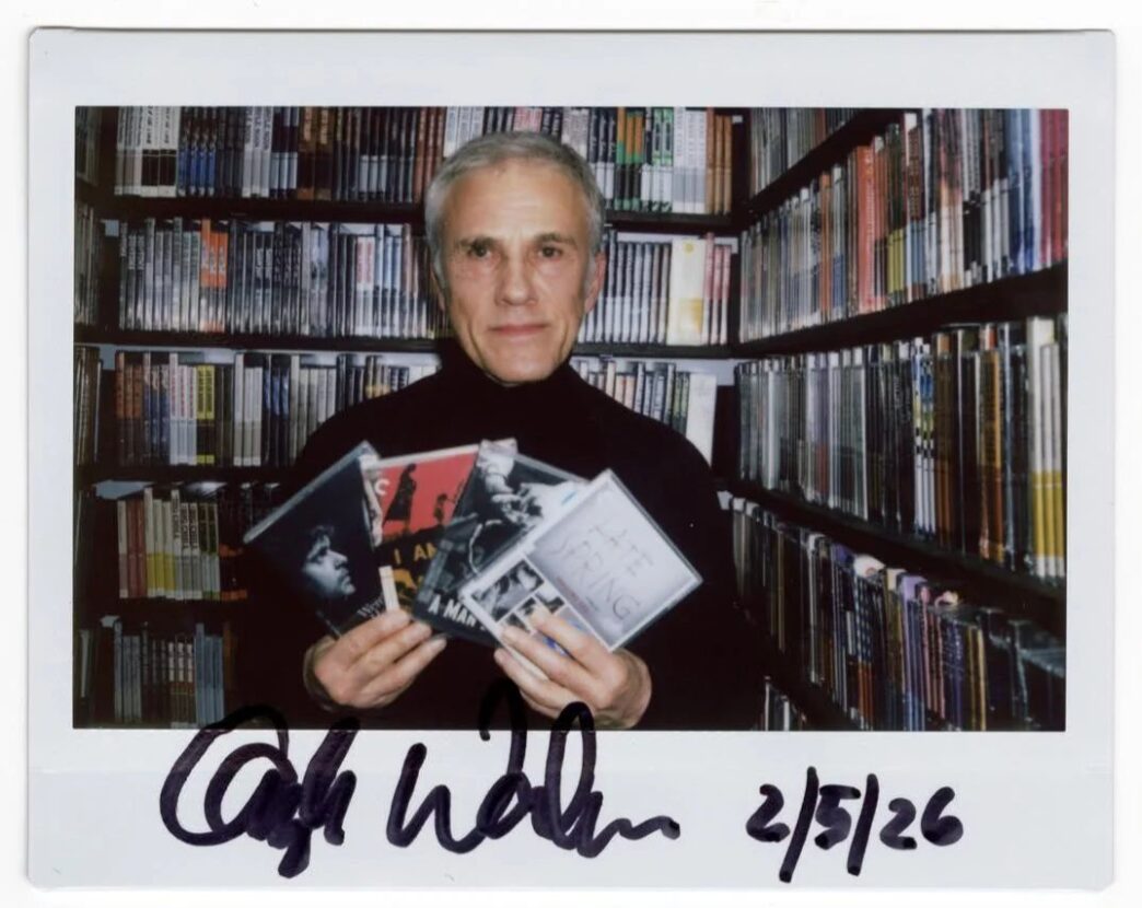 Christoph Waltz exploring film selections for his episode of Criterion’s “Closet Picks”