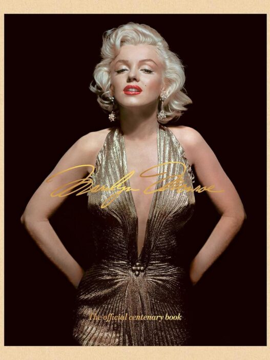 Marilyn Monroe MM100 coffee‑table book and collectible merchandise.