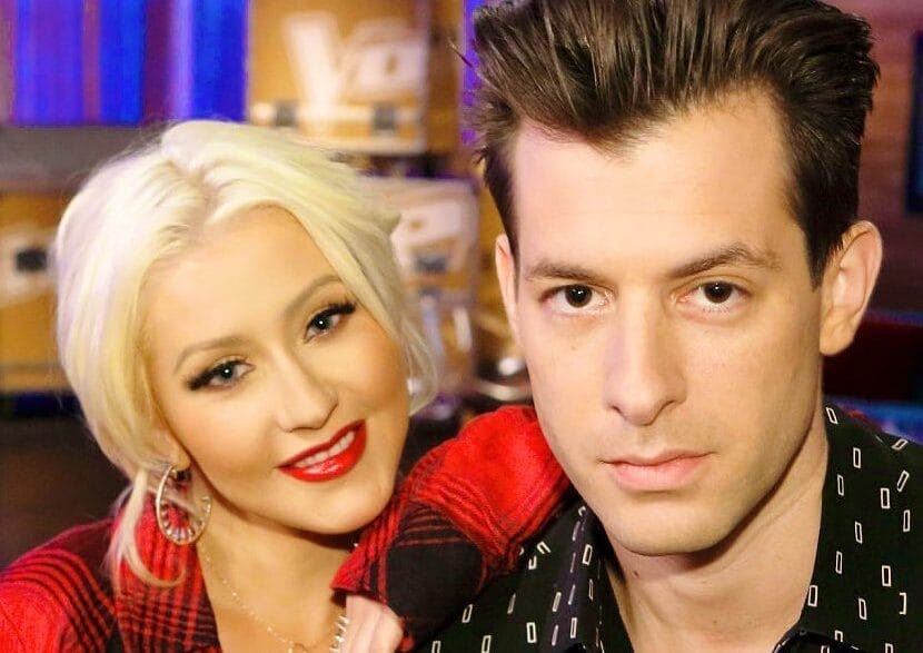 Christina Aguilera honoring Mark Ronson during the 2026 BRIT Awards ceremony