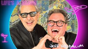 Jeff Goldblum speaking on Alan Carr’s Life’s a Beach podcast