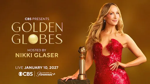 Nikki Glaser hosting the Golden Globe Awards.
