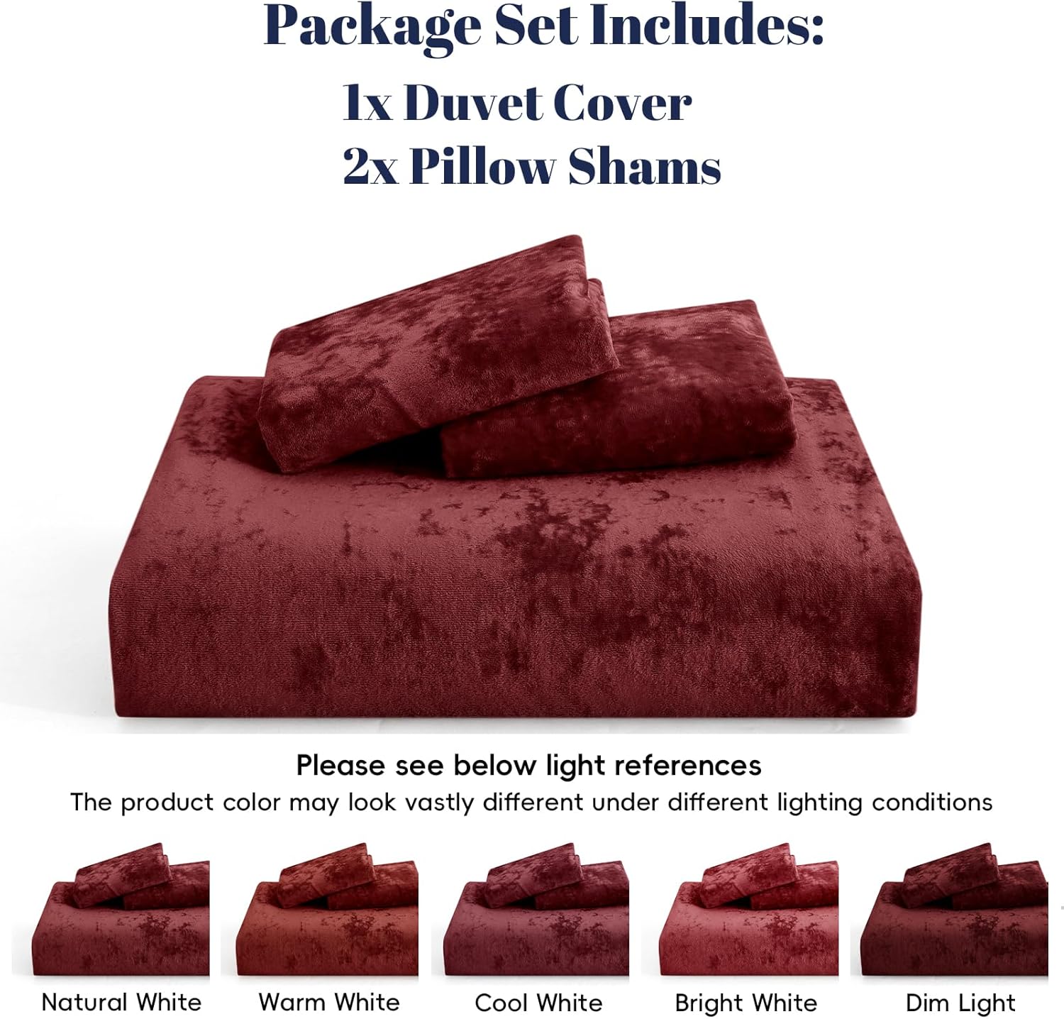 PHF velvet duvet in wine red