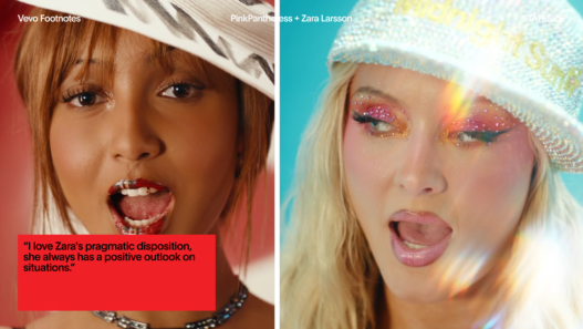 PinkPantheress and Zara Larsson in a behind‑the‑scenes look at the making of their “Stateside” music video.