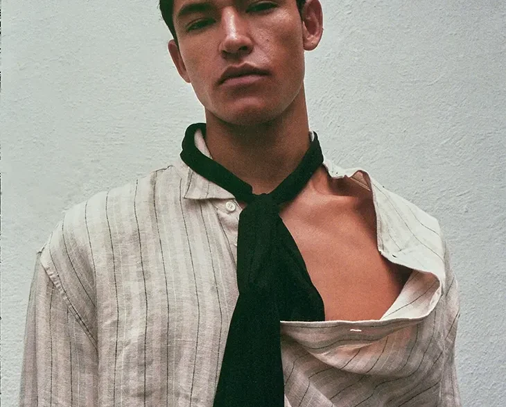 Model Allan Urbano in the “Time, Skin & Memory” editorial photographed by Lidia Estepa.