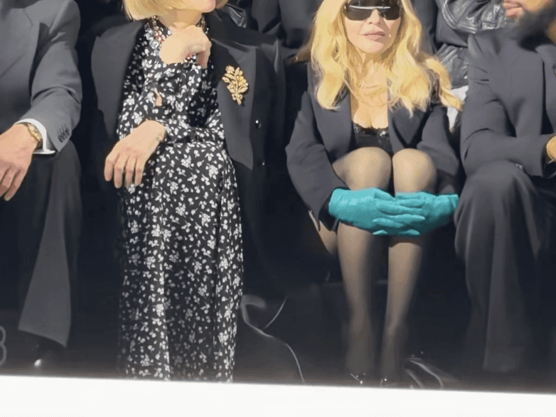 Madonna sitting cheek to cheek with Anna Wintour in the front row at Dolce & Gabbana’s FW 2026‑27 show