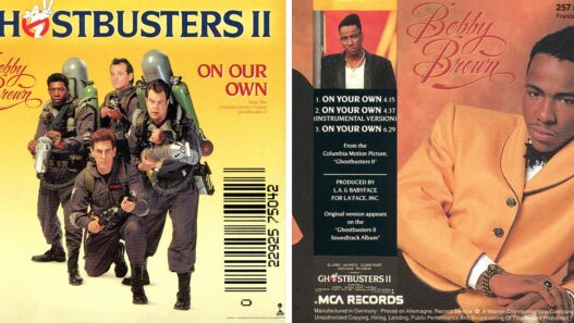 Bobby Brown cd cover for On Our Own from the Ghostbusters II music video