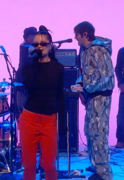 Fckers performing “I Like It Like That” during their U.S. TV debut on The Tonight Show.*