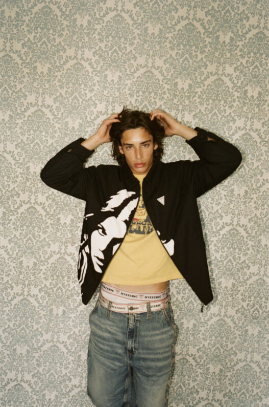 Pieces from the GUESS JEANS x Hysteric Glamour capsule collection.