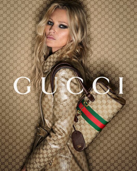 Kate Moss in Gucci’s “Beauty and the Bag” Borsetto campaign shot by Mert & Marcus