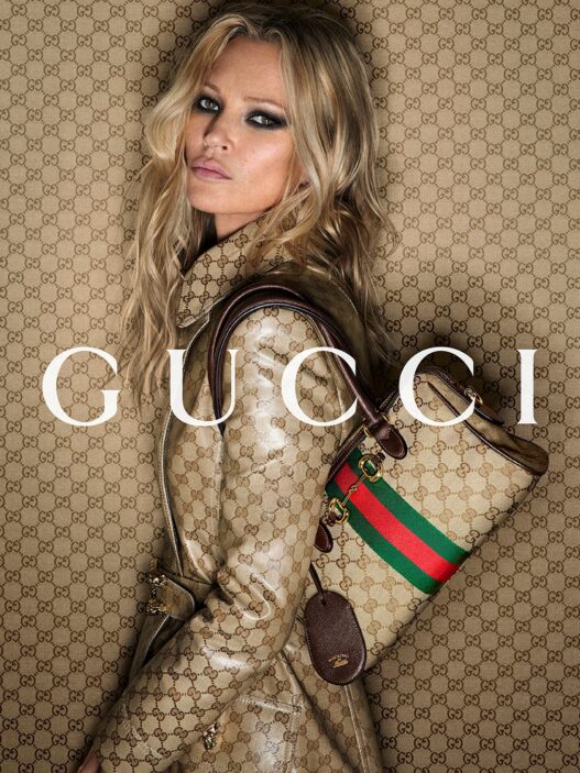 Kate Moss in Gucci’s “Beauty and the Bag” Borsetto campaign shot by Mert & Marcus