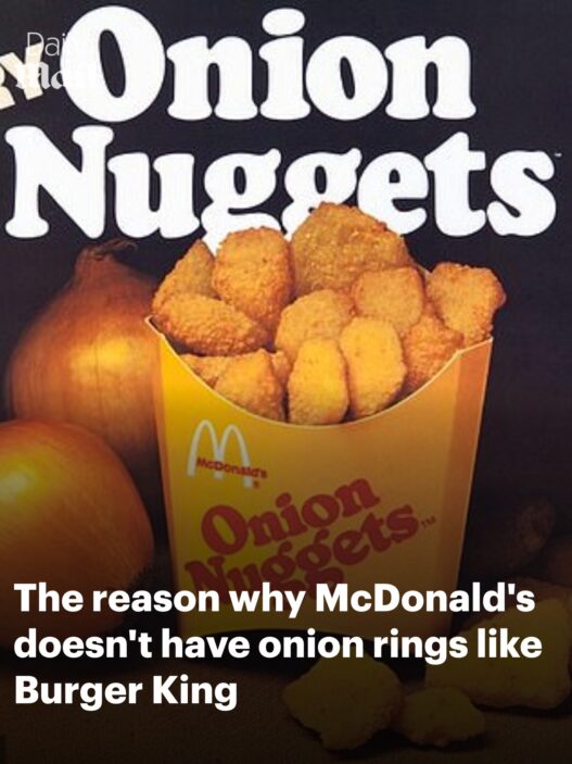 Box of McDonald's Onion Nuggets overflowing with nuggets, with a bold article headline about why McDonald's doesn’t have onion rings like Burger King in the foreground.
