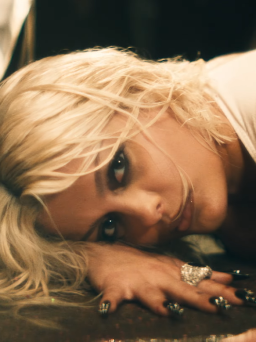 Close‑up of Bebe Rexha in the “Hysteria” music video.
