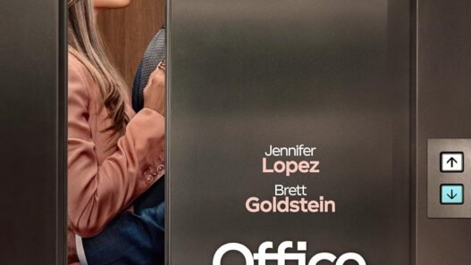 Elevator poster for Netflix film Office Romance: a couple leans in for a kiss inside an elevator, with title and release date visible (June 5).