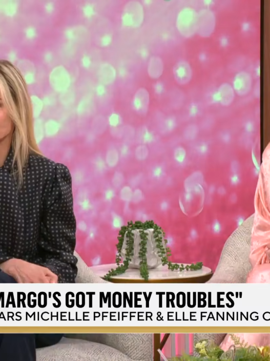 Michelle Pfeiffer and Elle Fanning on CBS Mornings discussing Margo’s Got Money Troubles.
