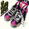 Album cover for The Pointer Sisters' 'Steppin'' showing pink and black sneakers with white laces and bold band text.