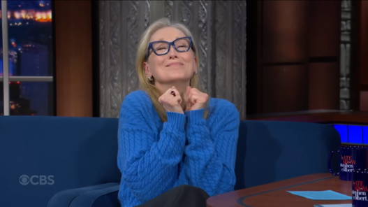 Meryl Streep speaking with Stephen Colbert about The Devil Wears Prada 2.