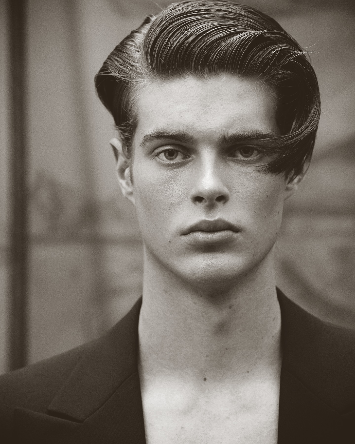 Model Wylie Brown photographed by Maurizio Montani in black‑and‑white and color.