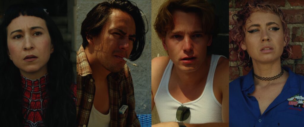 Beryl Rosenblum, April June, Colin Cassidy, and Alexander Valentin in a still from Frankie June’s “Hollywood (2016)” music video.