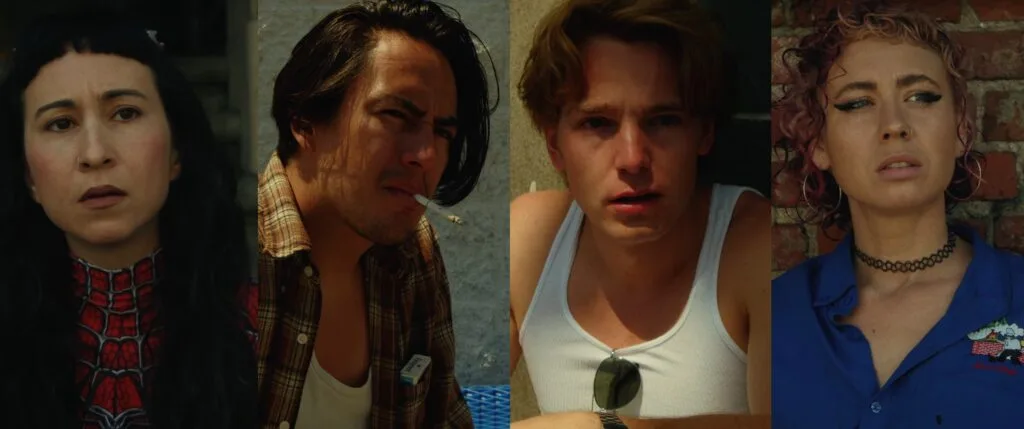 Beryl Rosenblum, April June, Colin Cassidy, and Alexander Valentin in a still from Frankie June’s “Hollywood (2016)” music video.