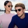 Feng Jiao and Vasko Luyckx wearing Jil Sander x Oliver Peoples sunglasses.