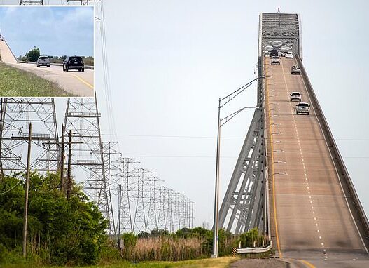 The Rainbow Bridge in Texas after its remodel, spanning the Neches River.