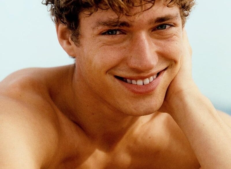 Valentin Humbroich modeling Massimo Dutti Summer Swimwear, photographed by Jorge Perez Ortiz.