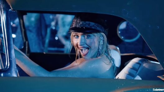 Sabrina Carpenter drives off her Coachella 2026 set wet and happy