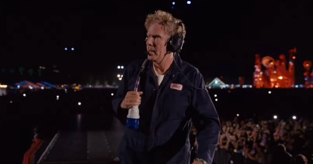 Will Ferrell appears onstage during Sabrina Carpenter’s Coachella 2026 set