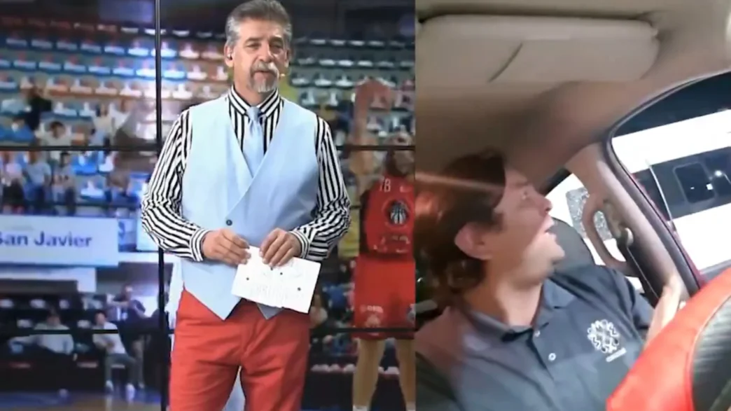Sports reporter Fernando Vargas moments before being carjacked during a live broadcast