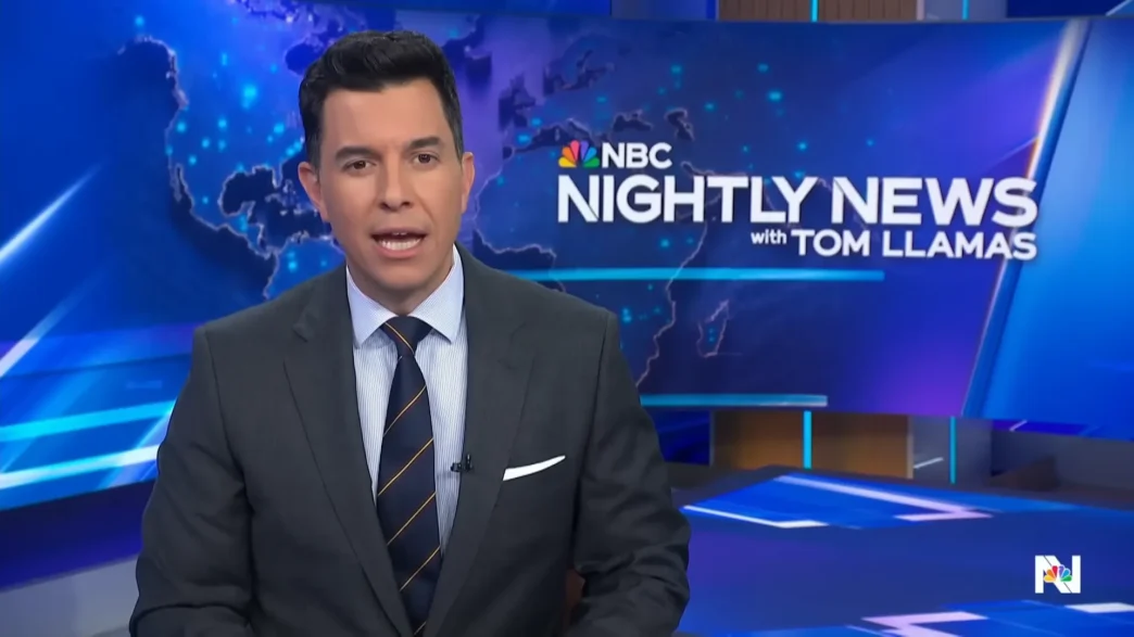 Tom Llamas anchoring NBC Nightly News on May 27