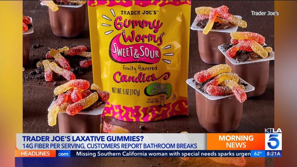 Trader Joe’s sugar‑free gummy worms causing unexpected bathroom side effects.