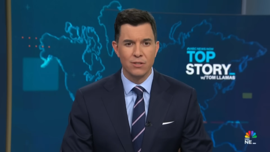 Tom Llamas anchoring NBC News NOW’s Top Story on May 21, 2026.