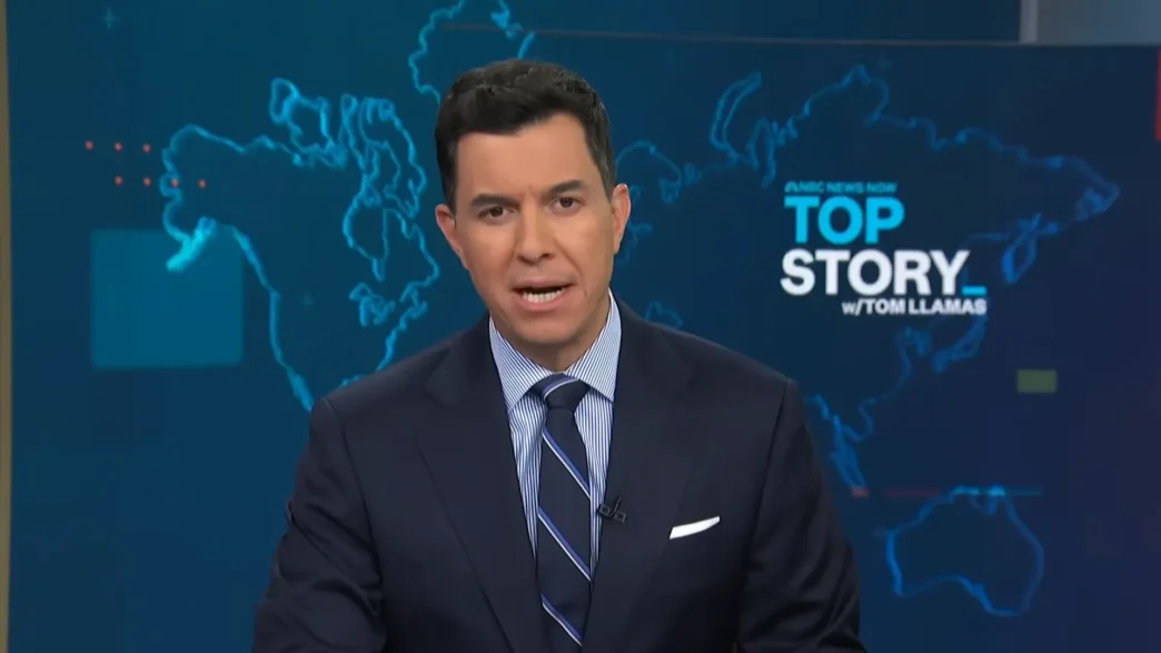 Tom Llamas anchoring NBC Nightly News on May 28