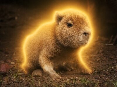 Baby capybara at Edinburgh Zoo, the first born in Scotland in nearly twenty years.