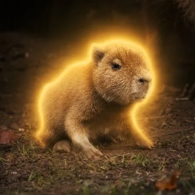 Baby capybara at Edinburgh Zoo, the first born in Scotland in nearly twenty years.