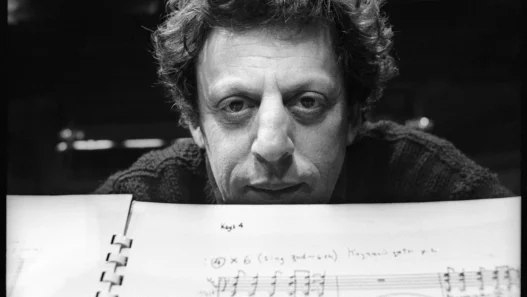 Philip Glass portrait for his 90th birthday celebration season